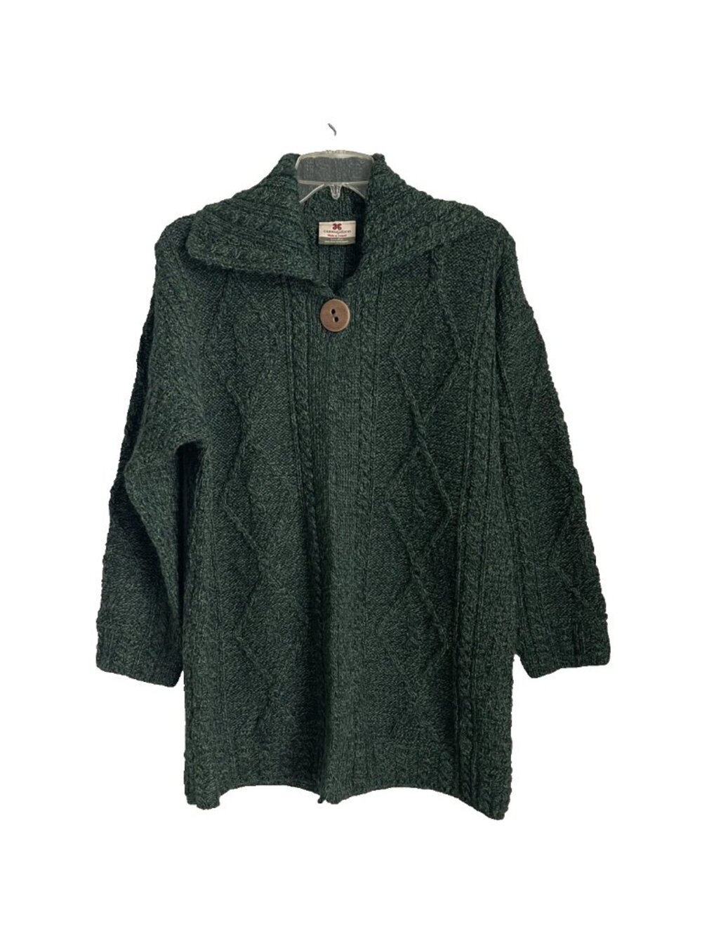 Carraig Donn Ireland Green 100% Pure New Wool Long Jacket